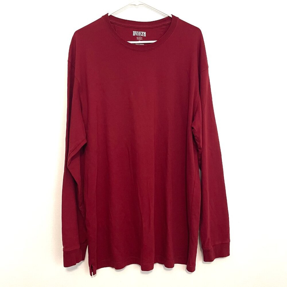 DULUTH TRADING CO COMPANY Mens Longtail T Relaxed Fit Long Sleeve T-Shirt Red M